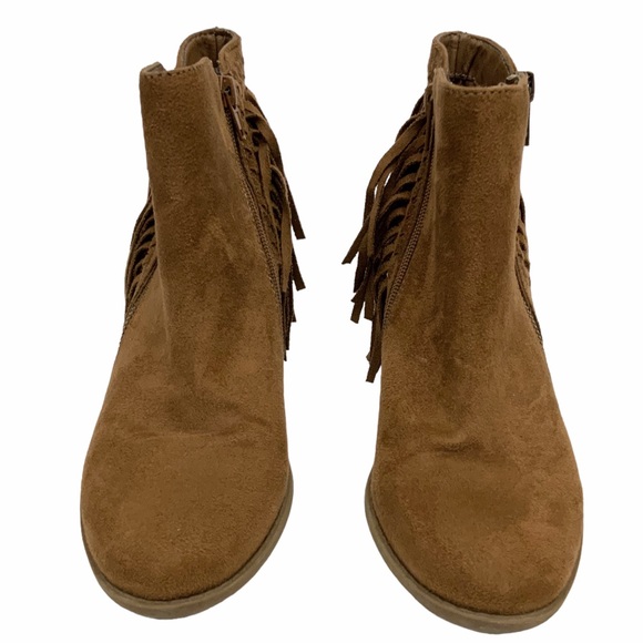 Indigo Rd Boots Fringe Ankle Western Boho Booties Womens Suede Light Brown 7.5 M - Picture 4 of 15
